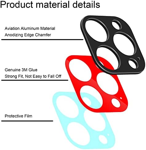 Suoman 3-Pack para 14 Pro 6,1 polegadas/iPhone 14 Pro Max max 6,7 polegadas Câmera de protetor da câmera Tampa, lente sem