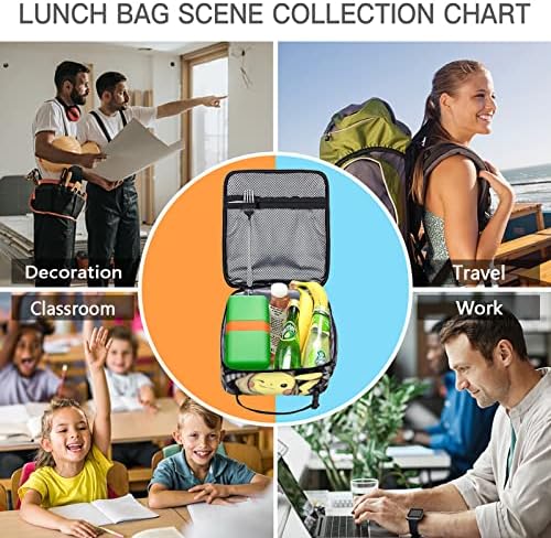 Auewiuny lancheira crianças, lancheira macia isolada para meninos meninas reutilizáveis ​​Lunc Tote Bag for Kids com porta de