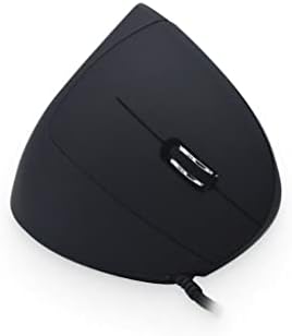 Mouse vertical de USB óptico ergonômico 1000/1600 dpi, 5 botões CE100 - Tocnis, preto/cinza/LED