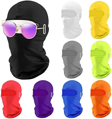 9 peças Balaclava máscara de face máscara de esqui de resfriamento com listras refletidas à prova de vento Máscara