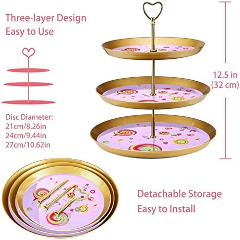 Conjunto de exibição de mesa de sobremesa, suporte de cupcakes de ouro, bandeja de sobremesa, bandeja de porção de