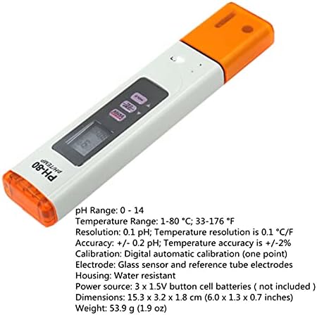 GUIZHOUJIUFU FERRAMENTAS DA PONTAÇÃO DIGITAL PH-80 METULO DE TEMPERATURA DE PH IMPRESSÃO DISPUSTIFICADO COM FUNÇÃO DE