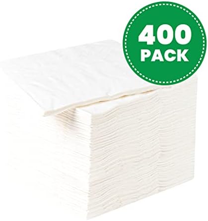 [400 pacote] guardanapos de coquetéis brancos guardanapos de bebida para bares, restaurantes, casamentos, guardanapos de