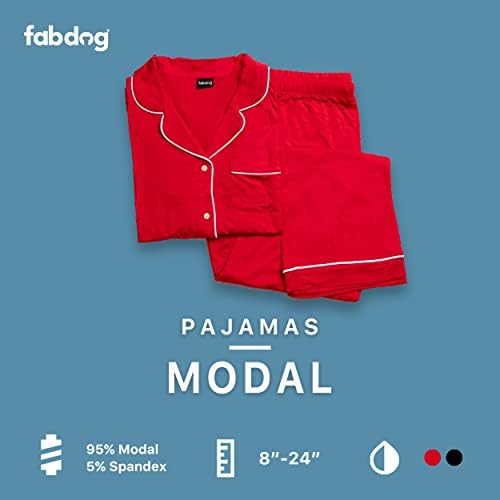 Fabdog Red Modal Adult Pijama Conjunto - pijamas macios e coloridos para adultos - roupas quentes e de inverno para donos de