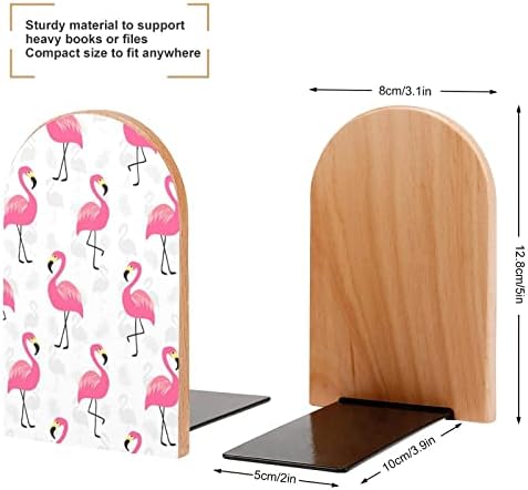 Cartoon Flamingo Wood Livro termina 2 PCs Livros de madeira não deslizantes para decoração de escritório em casa Livros