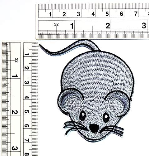 UMama Patch Conjunto de 2 rato rato rato fofo animal hamster cartoon patch rato rat motif costure ferro em remendo para crianças