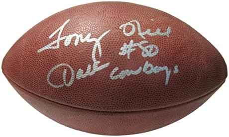 Tony Hill assinou autógrafo NFL Official de futebol de couro Dallas Cowboys PSA/DNA - bolas de futebol autografadas