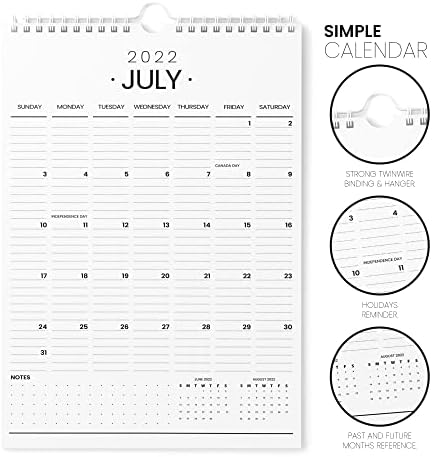 Calendário de parede moderna vertical estética 2023-11x17 O calendário de parede grande vai a partir de agora até