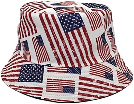 Mulheres jovens americanos bandeira dos EUA chapéu de balde reversível estrelas listras EUA bandeiras patrióticas chapéus solares