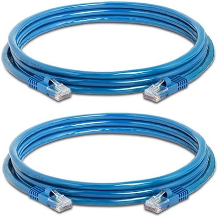 Cabo Ethernet CAT5E - 7 pés azul - contatos de ouro com cordão macho para masculino