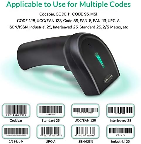 Scanner de código de barras sem fio 1D - Handheld CCD Código de barra Label de Código UPC Reader, Excise USB Inventory