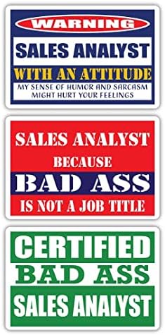 Analista de vendas de Bad Ass Certified com A Attitude Stickers | Idéia de presente de carreira de ocupação engraçada