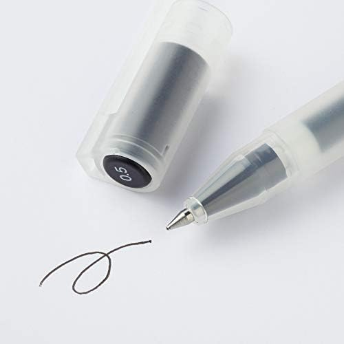 Conjunto de caneta de esferográfica de tinta em gel muji, tamanho da ponta de ponta, preto de 0,5 mm, preto
