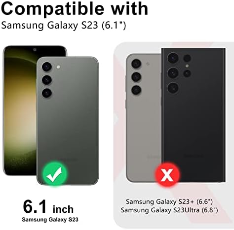 BTSCase para Samsung Galaxy S23 Caso 6.1 , 2 pacote [Protetor de tela de vidro temperado+protetor de lente da câmera], padrão de