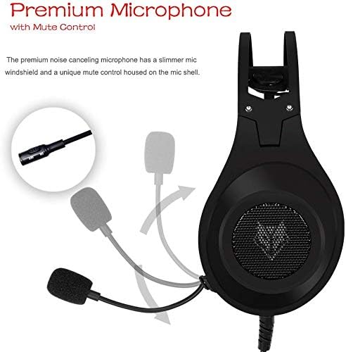 Fone de ouvido Nubwo Gaming, fones de ouvido de jogos estéreo sobre o ouvido com microfone compatível com PC, computador,