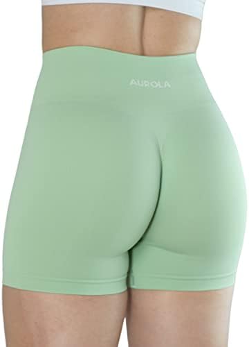 Aurola Dream Collection Workout Shorts para mulheres na cintura alta Scrunch Scrunch Athletic Gym Yoga Shorts ativos pretos