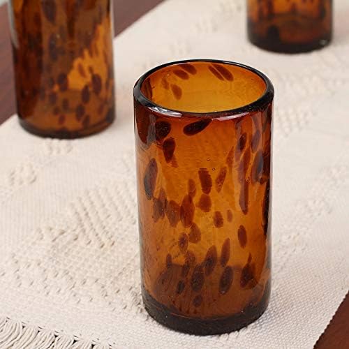 Novica Brown Brown Reciclações de vidro de vidro de vidro, 12 onças 'Shell de tartaruga de altura', extra grande,