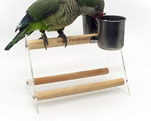 Clipe de 2pcs no copo de água de alimentos para alimentador de pássaros com suporte de braçadeira de aço inoxidável