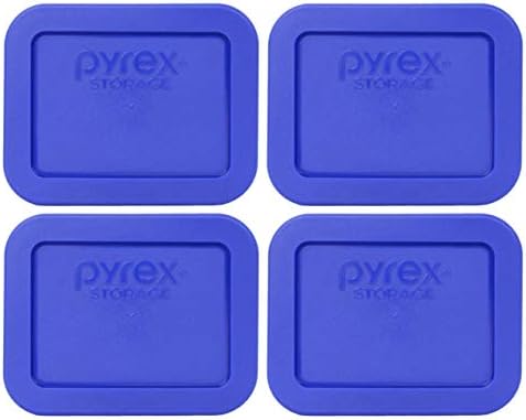 Pyrex 7213-PC 1,9 xícara de copo de cobalto azul retangular de plástico de armazenamento de alimentos, fabricado nos EUA