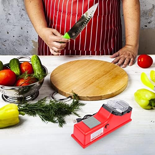 Ferramentas para a mão de Yard We 1 Definição de faca elétrica Kitchen Kitchen Kitchen Sharping Stone Cutter Ferramenta de ponta para lâminas de faca de cozinha Restaura polimento Reparar apontador elétrico vermelho apontador elétrico apontador elétrico