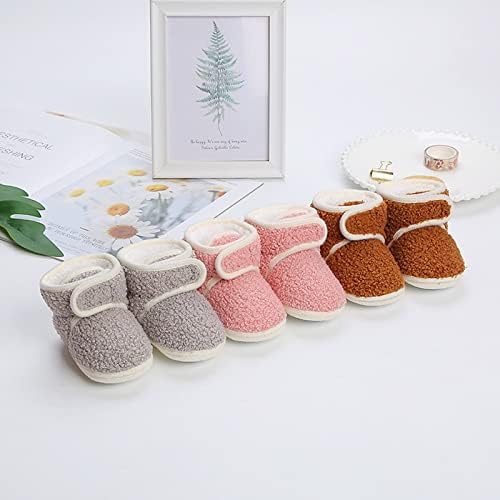 Botas de salto de bebê sapatos de bebê sapatos de criança lã de lã de botas quentes impressão de moda de moda não deslize