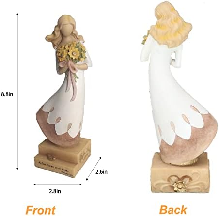 KONCENCENTOP SUNFLOWER FILDA FIGHURINAS, girassol para mulheres, figuras colecionáveis ​​de decoração de girassol, escultura pintada à mão para decoração de casa