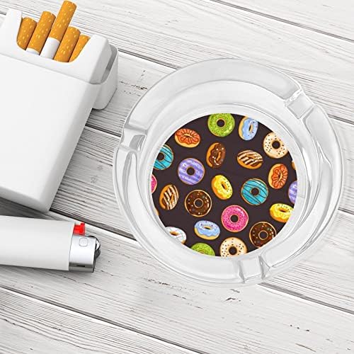 Donutas de chocolate coloridas cinzas de vidro para cigarros redondo bandejas de cinzas para escritório em casa e restaurantes