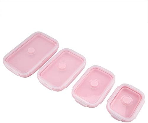 lancheira de avavofo bento 4 peças conjunto de lanche de silicone de grau rosa