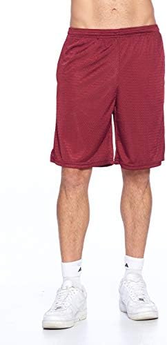 Progo USA Men's Athletic umitura Wicking Long Mesh calças curtas com dois bolsos laterais