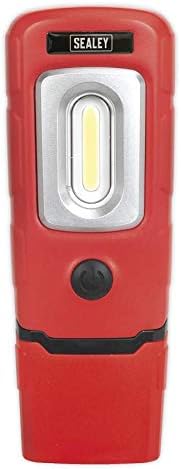 Sealey LED3601R 2W ​​360 ° 3W COB + 1W LED LED Recarregável Lâmpada de inspeção de polímero de lítio, vermelho