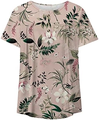 Túdos de túnica de impressão floral para mulheres largo fit hide halw tee camise