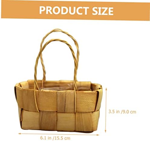Zerodeko 2pcs cesto de flor de floresta tecido piquenique cesto de cesta de cesta de vime com alça de mini prateleira