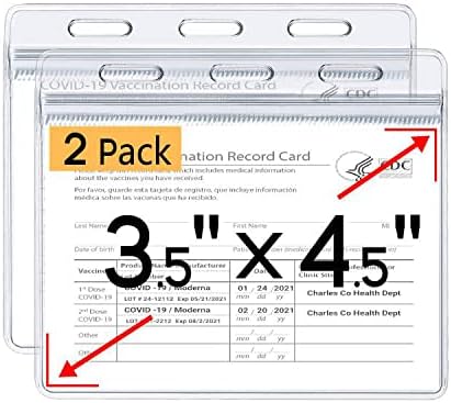 Protetor de cartão de vacina 4 x 3 a 4,5 x 3,5 polegadas de imunização portador de cartão de imunização Horizontal mangas plásticas
