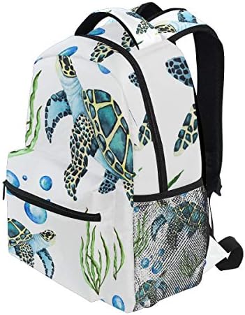 Senya School Backpack Aquarela Tartarugas marinhas Bookbag para meninos Bolsa de viagem para meninos