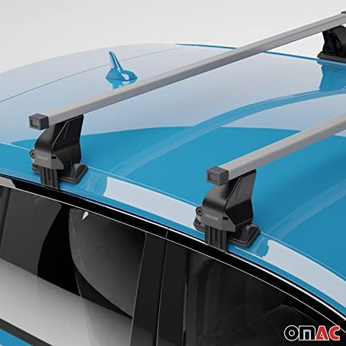 OMAC Rack de telhado liso para Toyota Corolla Hatchback 2019-2023, transportadora de bagagem, 110 libras, alumínio, 2 peças de prata
