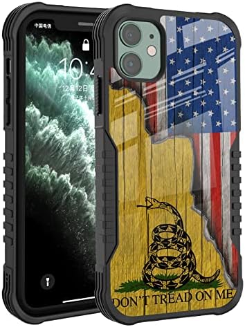 iPhone 12/12 Pro Case, não pise em mim American US Flag Retro Design com pára -choques anti -choques à prova de choque,