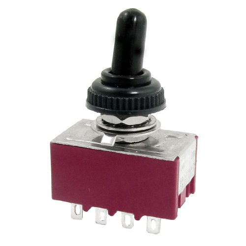 Uxcell On/on 4pdt Toggle Switch com bota à prova d'água, AC 250V/2 amp, 125V/6 amp