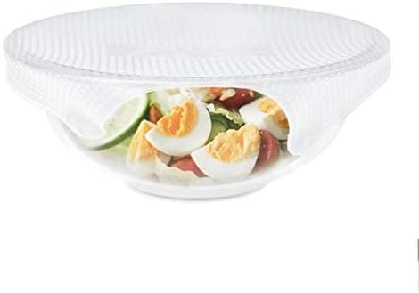 Grand Fusion Microwave-Safe Silicone Food embrulhando, envoltórios flexíveis e reutilizáveis ​​para alimentos, embrulhamento de alimentos sem BPA e de longa duração, tampa da tigela, disponível em tamanhos diferentes, pacote de 3