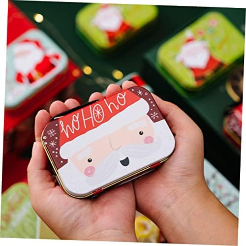 PretyZoom 2pcs Cookies de decoração de Natal para Santa Santa Papai Noel Jar Papai Noel Ornamento Tinplate Box Box