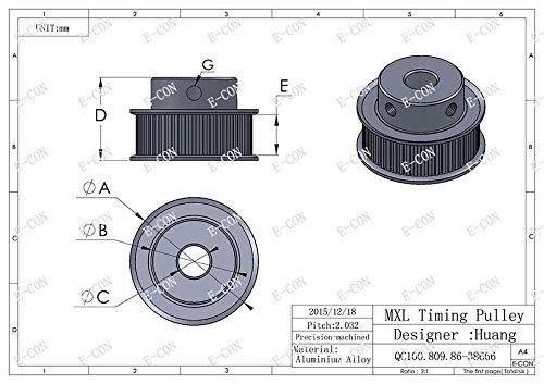Tranmisção de potência 1PCS MXL48 Polia de correia de cronometragem de alumínio 48 dentes 5mm/6mm/8mm/10mm/12mm/14mm/15mm/16mm/17mm Bore 7mm Motor de passo de largura - Motor de passo -