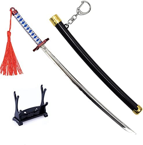 Larmuroki 6 polegadas Anime Katana Sword, vem com um chaveiro de acrílico, 10 polegadas de Katana Sword vem com um suporte de espada