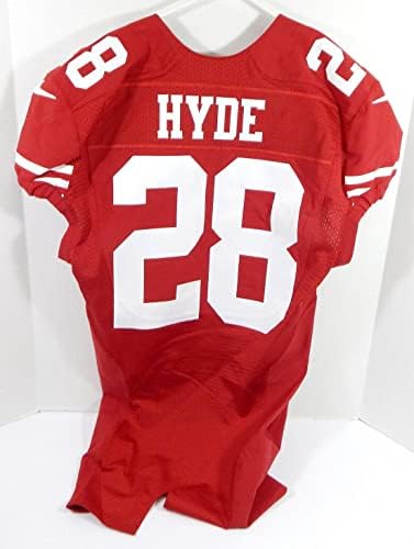 SAN FRANCISCO 49ers Carlos Hyde 28 Jogo emitido Red Jersey 42 DP28688 - Jogo da NFL não assinado