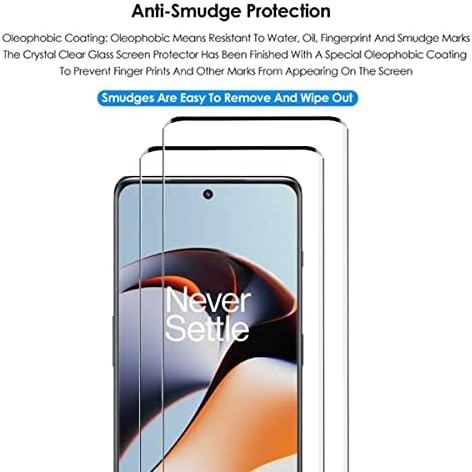 [2Pack] VIESIP PARA OnePlus 11r 3D Protetor de tela curva, 9H Duridade de dureza Vidro temperado Cobertura de tela cheia bolhas 3D Bordas