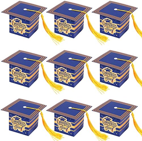 Besarme 30 pcs mini caixas de doces de graduação, cotonetes de graduação DIY Parabéns