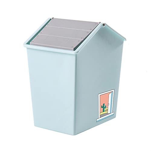 Latas de lixo ataay lixo lata lata mini shake tampa lixo lata lata abrigar sdesktop lata de lata de lixo para quarto de estar mesa de escritório lixo fofo/azul profundo
