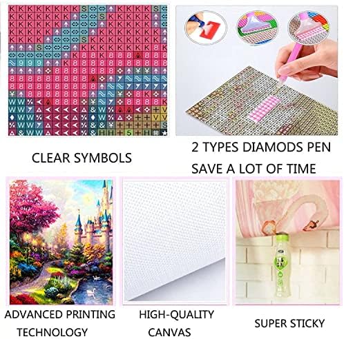 5d 5d Diamond Painting Kits para adultos iniciantes broca completa Diy Diamond Art Rhinestone Cross Stitch Paint With Diamond Arts Craft para Decoração de parede em casa Droca de presente quadrada, tamanho6