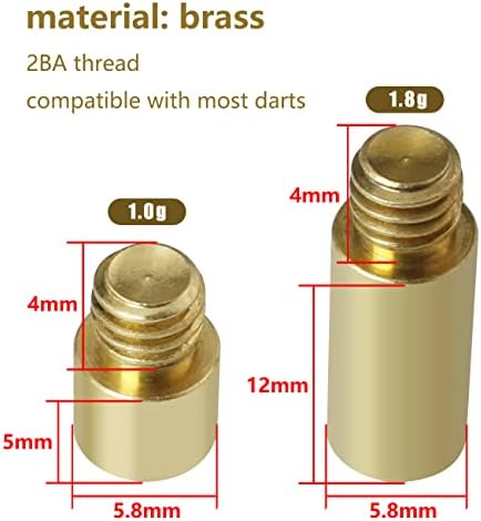 FMHXG Peso do dardo de cobre Adicione 6pcs 1 gramas e 1,8 gramas de acentuadores de peso de cobre Darts Weight Ajusters