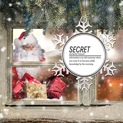 Secreto substantivo definição de natal ornamento 2022 Definição secreta Metal Snowflake Ornamento de Natal Definição de novidade