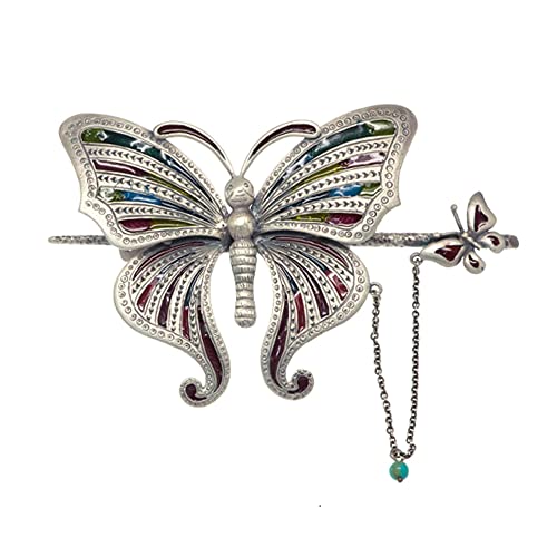 Naschenka tradicional Butterfly Phoenix Flower Wedding Hair Pin para cabelos grossos com prata 나스첸카 헤어 핀 8364