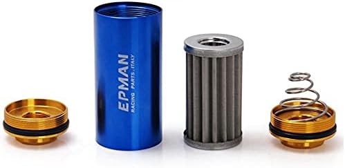 Epman universal 100 mícrons azul 8,6mm alumínio de alumínio alto fluxo em linha filtro de gasolina caminhão tr-de86 azul